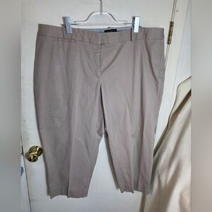 Talbots Women's Plus Size 22WP Tan Khaki Heritage Cropped Pants
